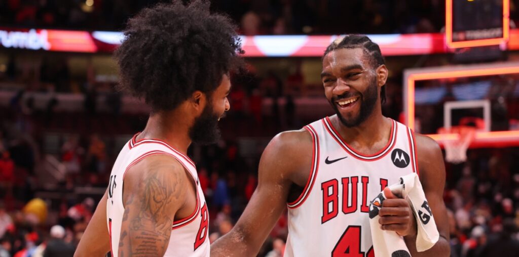 Coby White and Patrick Williams of the Chicago Bulls.