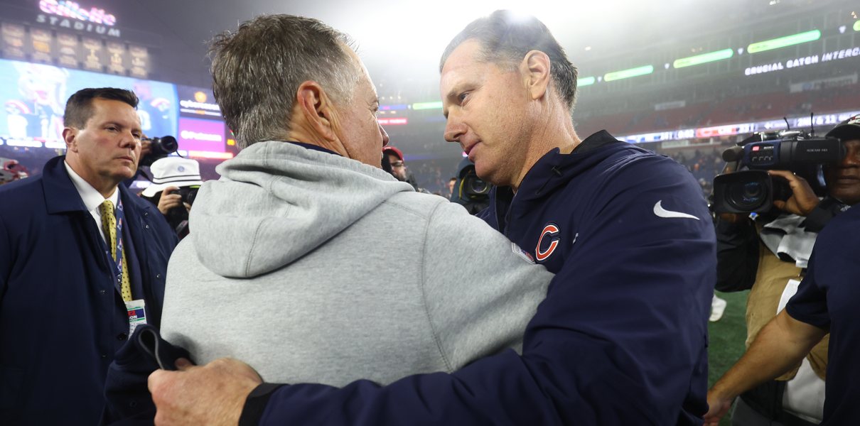 bears coach matt eberflus and bill Belichick